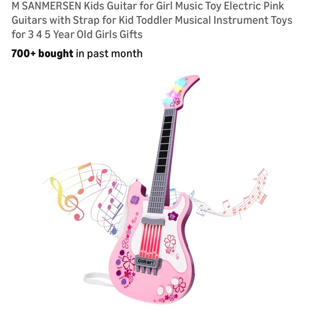 Pink Kids Guitar Toy